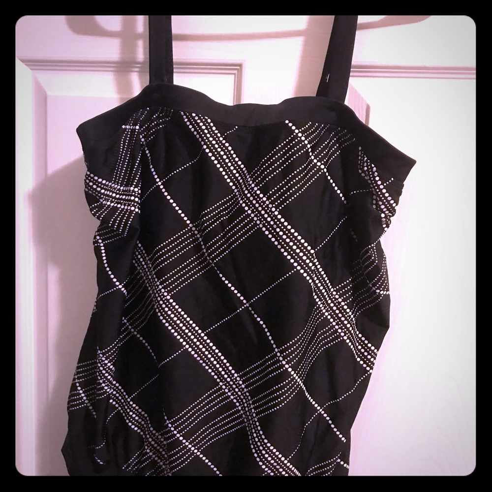 20w bathing suit top black and white